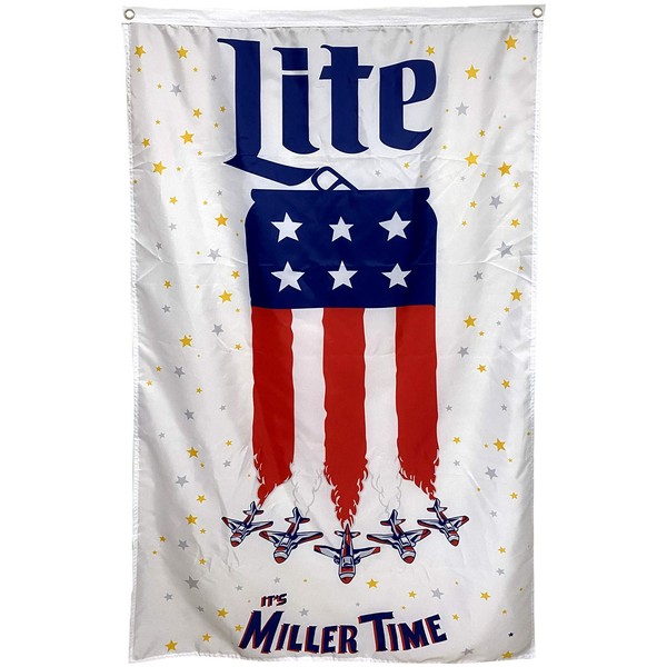 Dimike Miller Lite Flag It's Time Milwaukee Brewing American 3x5 ft Banner
