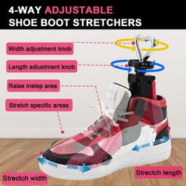 WANNUOQI Shoe Stretcher For Women & Men, Premium Shoe Expander Widener Stretch Length Width Adjustable, Rose Red Size Women's 6-11, Men's 5-9, Pack of 1,Not a Pair