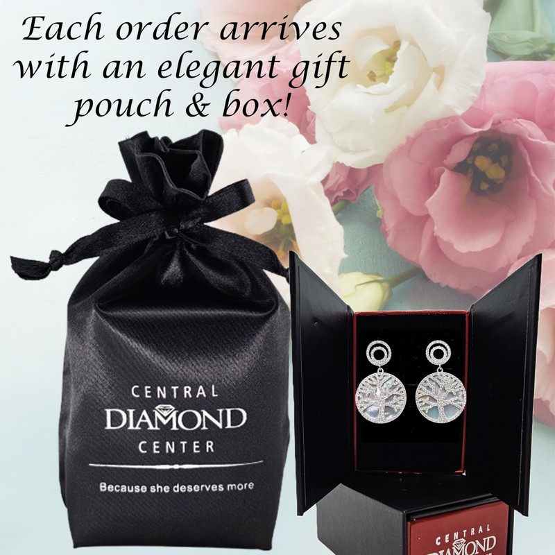 Tree of Life Dangle Earrings, Sterling Silver –31.3mm diameter Mother