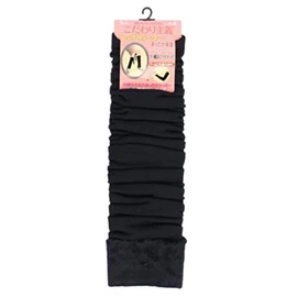 EM Wear Japan Women's Long Leg Warmer, Warmer, Warmer, Thermal Protection, Fleece-Lined, Shagi, Unisex, Black, Black