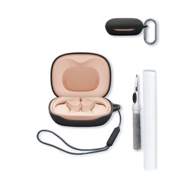 Silicone Case Compatible with JBL Sense LITE True Wireless Earbuds,Cleaning Kit and Lanyard Soft Protective Shockproof Cover-Black