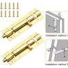 2 Pack Door Bolt Polished Brass Barrel Slide Lock 150mm