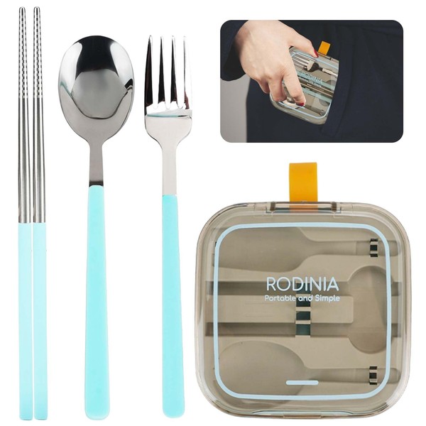 DIYJEP Upgrade Foldable Travel Cutlery Set, Portable Stainless Steel Camping