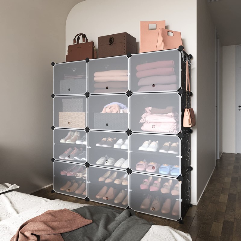 ROJASOP Portable 8-Tier Shoe Cabinet - 48-Pair Shoe Organizer with
