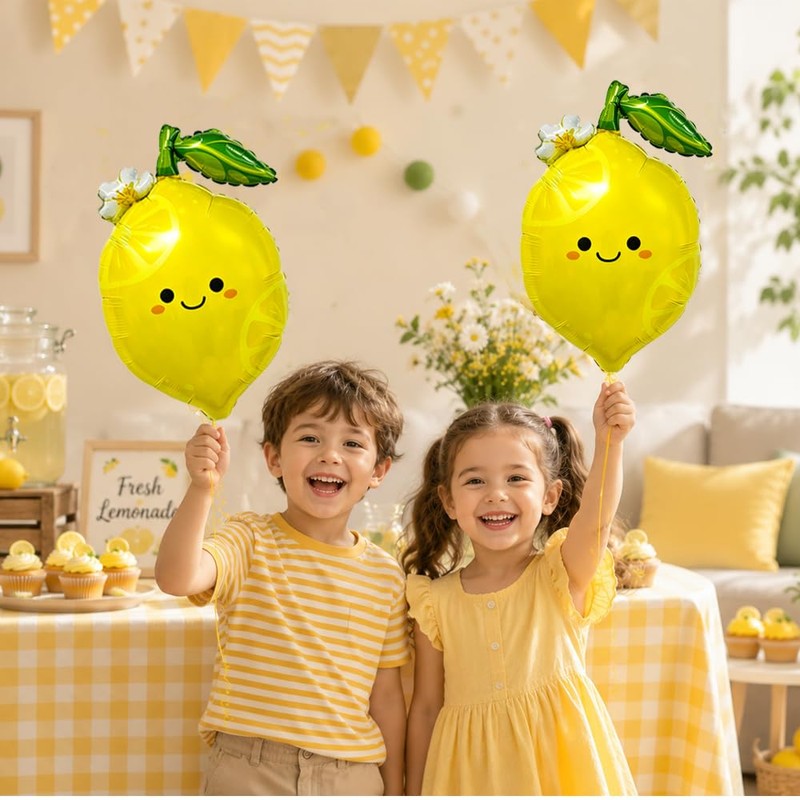 Lemon Foil Balloons 10Pcs Lemonade Balloons Set for Summer Party