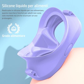 HINATAA Adult Snorkel Set, Macaron Frameless Diving Goggles, 180° Ultra Wide Vision, Anti-Fog Snorkel Mask, Anti-Leak Professional Diving Mask, Swimming Goggles for Women and Men (Purple)