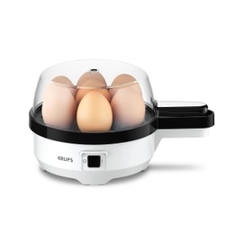 Krups Ovomat EG233115 Special Egg Boiler for up to 7 Eggs Includes Water Measuring Cup with Egg Cutter Egg Holder Beep Sound BPA-Free
