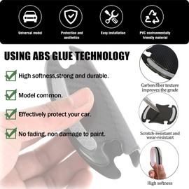 GTZTYZ 8Pcs Car Door Handle Protector Reflective Sticker,3D Carbon Fiber Universal Door Handle Scratch Protector Cover,Self-Adhesive & Non-Marking,Paint Guard Protective Films (White)