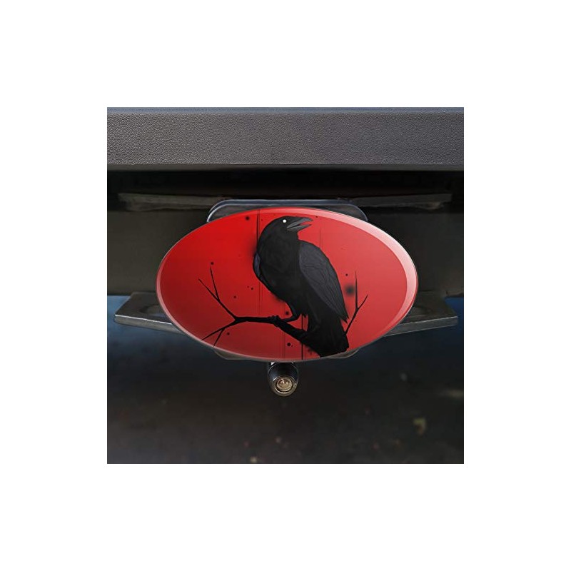 GRAPHICS & MORE Crow on Branch Oval Tow Trailer Hitch