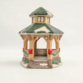 Crosslight - Christmas Village Snowy Gazebo - Indoor Miniature Christmas Holiday Winter Town Santa Decoration