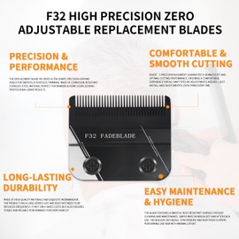 F32 High Precision Zero Adjustable Replacement Blades Compatible with Wahl 5 Star Vapor Clipper Professional F32 Fadeout Blade