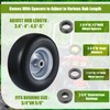 2 Pcs 11x4.00-5 Flat Free Solid Smooth Tread Tire on