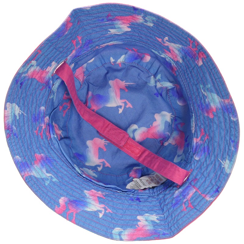 Hatley Girls' Reversible Sun Hats Hat, (Multicoloured Rainbow Unicorns )