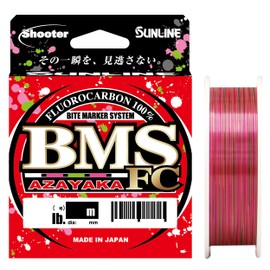 Sunline BMS AZAYAKA FC Fluoro Line Shooter, 266.4 ft (80 m), Clear (Pink & Yellow Green & Black Markings), 8 lbs