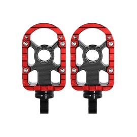 Motorcycle Driver Floorboards Footpegs Compatible For Harley Touring Street Glide 1996-2023 (Black Red, Footpegs)