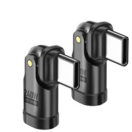 MSMXCS 2PCS 240W USB C Magnetic Adapter 180°USB C Rotation Magnetic Adapter Supports PD 48V/5A Quick Charge Type C and Data Transfer for Phone 16/15/ Mac-Book Pro Series Laptops Type C Devices