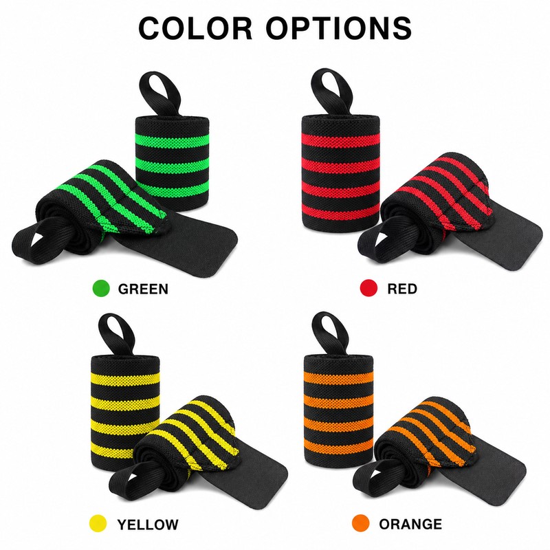 Weightlifting Wrist Wraps for Strength Training – Adjustable Elastic Wrist