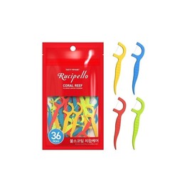 Lucipello Coral Leaf Fluorine Coated Dental Floss 36pcs / 루치펠로 코랄리프 불소코팅 치실 36개