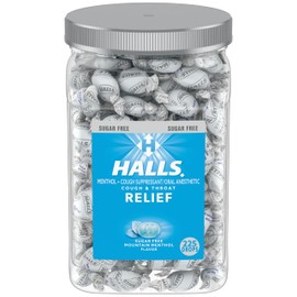 Halls Relief Mountain Menthol Sugar Free Cough Drops, Bulk Cough Drops, 225 Drops