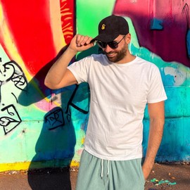 Tindo Corduroy Cap with Duck and Sunglasses - Stylish Unisex Hat for Leisure and Outdoor Activities, black, Unit size