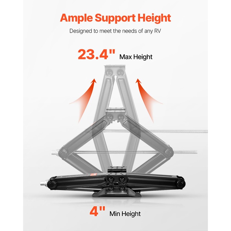 VEVOR 6500 lbs RV Scissor Jacks, 4-23.4 in RV Stabilizer