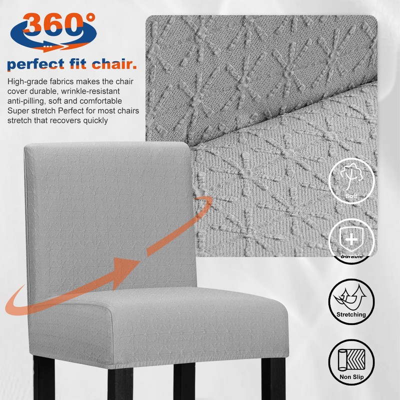 Lellen Bar Stool Covers Set of 2 - Jacquard Bar