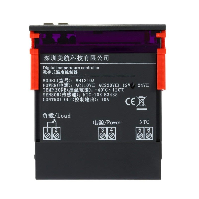 WINGONEER 10A 12V Digital Temperature Controller with Sensor -40℃~120℃