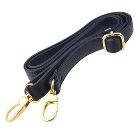 mifengdaer Universal Bag Straps Replacement Adjustable Leather Messenger Bag Strap with Metal Swivel Hooks for Bag/Handbag Handle/Cross-Body Bag/DIY Purse Making 23.6”-49.2”(Black)