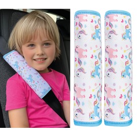 HECKBO 2X Kids Car Seat Belt Pads Seat Belt Protectors - Unicorn - Seat Belt Pads for Kids and Babies- Ideal for Any Seat Belt Car Booster Seat Kids Bicycle
