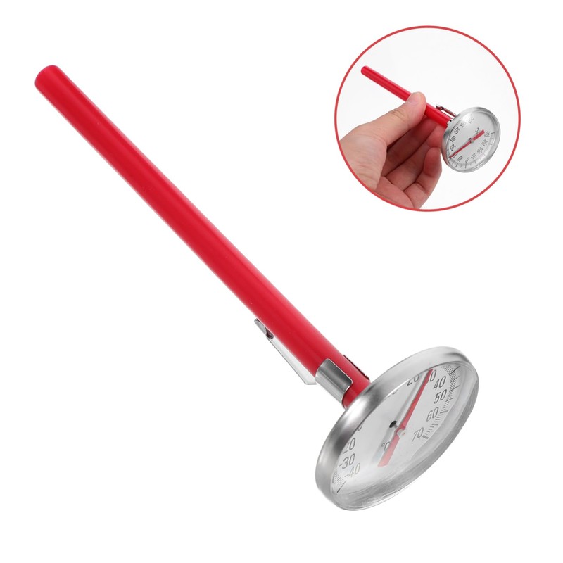 MUCKLILY 2pc Car Air Conditioner Thermometer Car Thermometer Red
