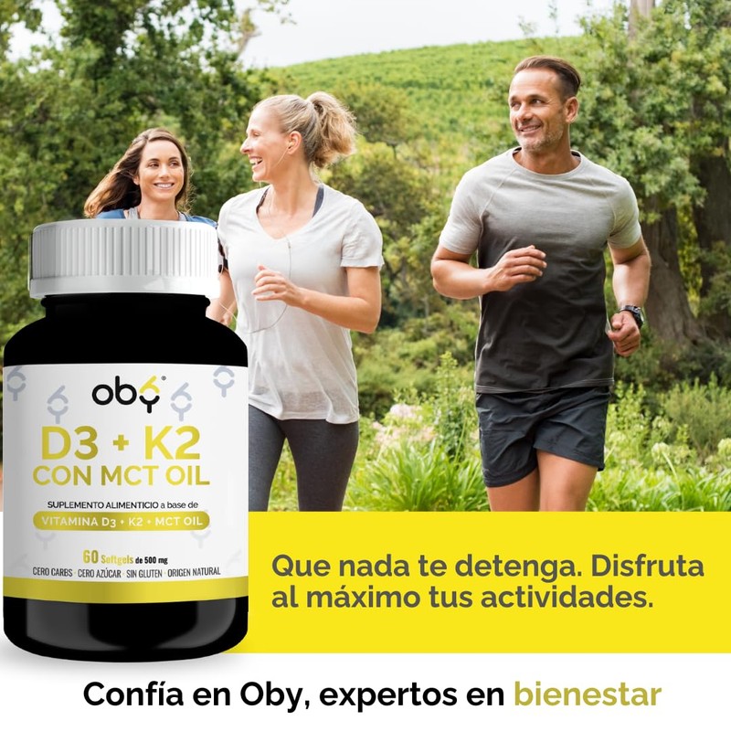 OBY Vitamina D3 K2 con MCT Oil | 60 Cápsulas