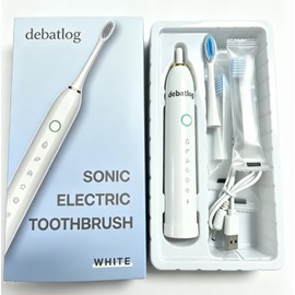 Debatlog Limited Simple Clean Electric Toothbrush – White, 3 Modes, Pressure Sensor, Travel Case