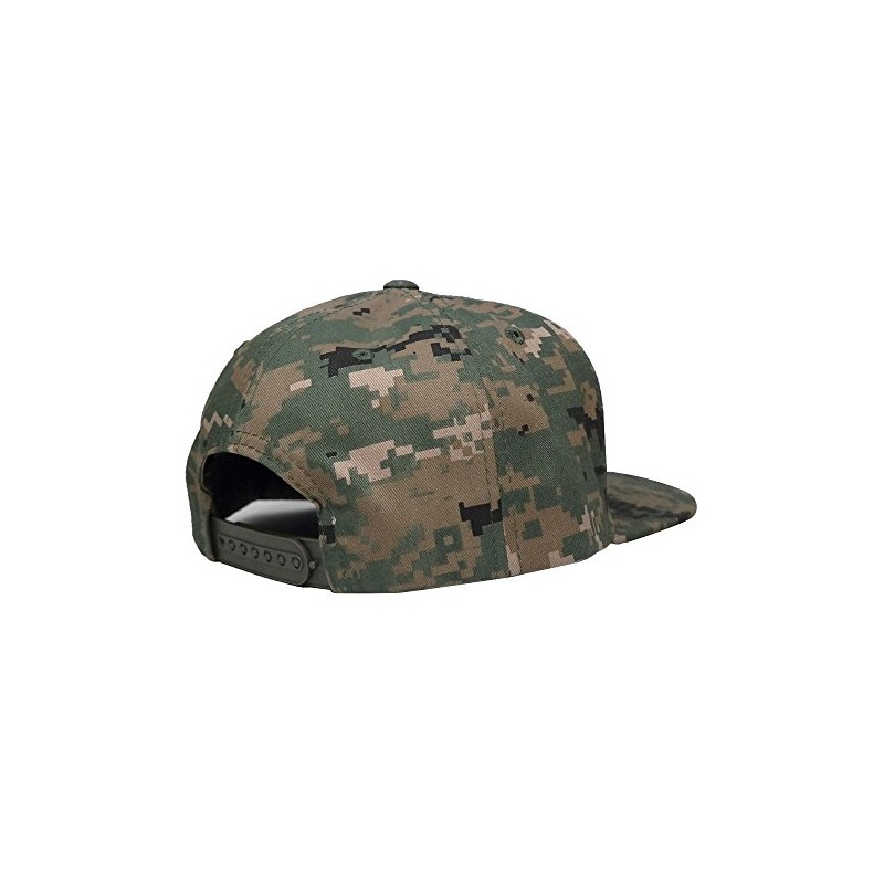Armycrew Flat Bill Digital Camo American Flag Patch Snapback Cap