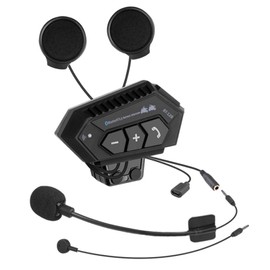 BOROCO Motorcycle Helmet Headphones, BT12B 5.0+EDR Motorcycle Helmet Headset Wireless Bluetooth Riding Headphones Hands-Free with Mic 150M Two-Person Intercom Headphones