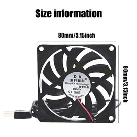 BGENHPON Computer Case Cooling Cooler Fan 5V 0.25A 80mm Brushless DC USB Connect Fan