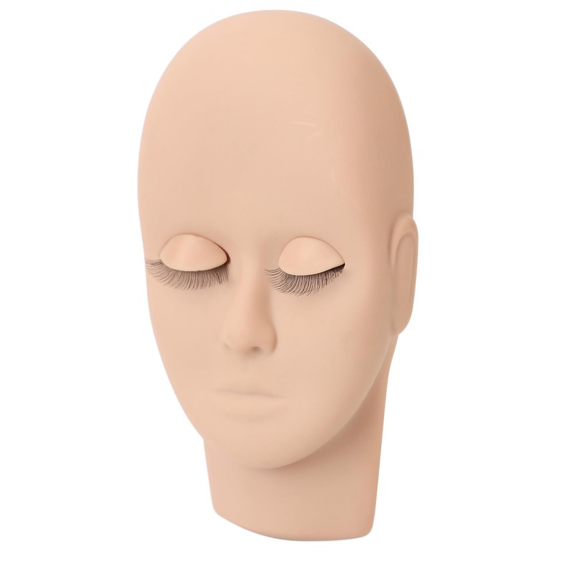 Lash Extension Mannequin Head, Simulated Reusable Practice Safe 3D Rubber