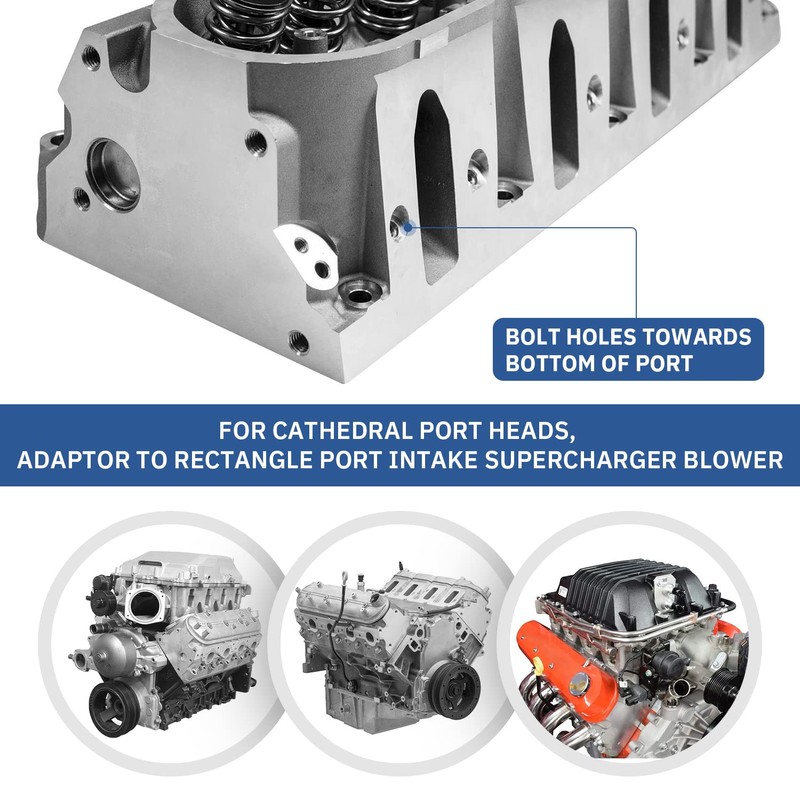 PQY Rectangle Intake Manifold Adapter Plates For LS1 Cathedral Port