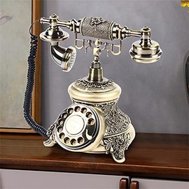Retro Vintage Phone Antique Telephone Rotary Dial Phones for Landline Retro Old Fashioned Telephones Decor for Home Hotel Office Decoration