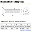 M5x6mm Flat Head Screws,75pcs M5-0.8x6mm Countersunk Head Socket Cap Screw
