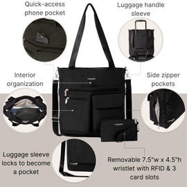 Baggallini Everywhere Tote - 12.5" x13.9” Tote Bag for Women - Lightweight Work Travel Carry On Bag