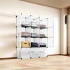 4-Tier Closet Storage Cabinet - 12-Cube, Modular & Matte ​Wardrobe