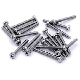 M5 (5mm x 40mm) Pozi Pan Machine Screw (Bolt) - Stainless Steel (A2) (Pack of 20)