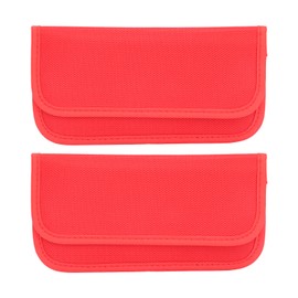 2pcs Signal Blocking Pouch Anti Theft Tracking Reduce Radiation Privacy Protection Double Layer Shielding Wallet Case Red