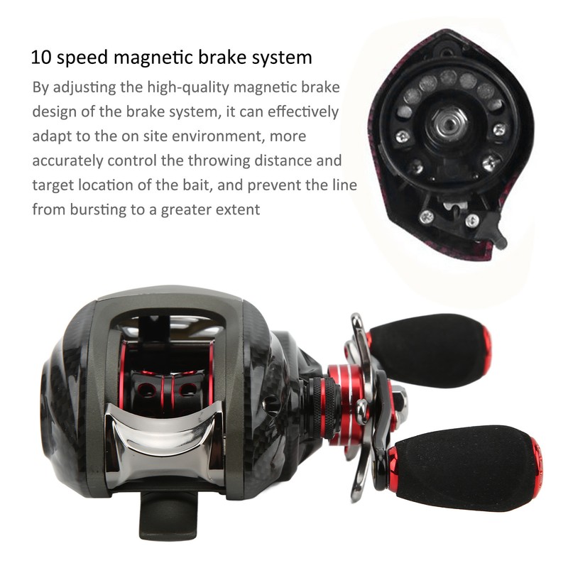 Baitcasting Reels Metal 18+1BB 6.3:1 Gear Ratio High Speed Fishing