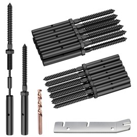 BLIKA 10 Pair 1/8" Black Left & Right Swage Lag Screws for Wood Posts-Hidden Crimp Design, T316 Stainless Steel, Hidden Crimp Cable Railing Kit, Wire Railing Kit for Decks