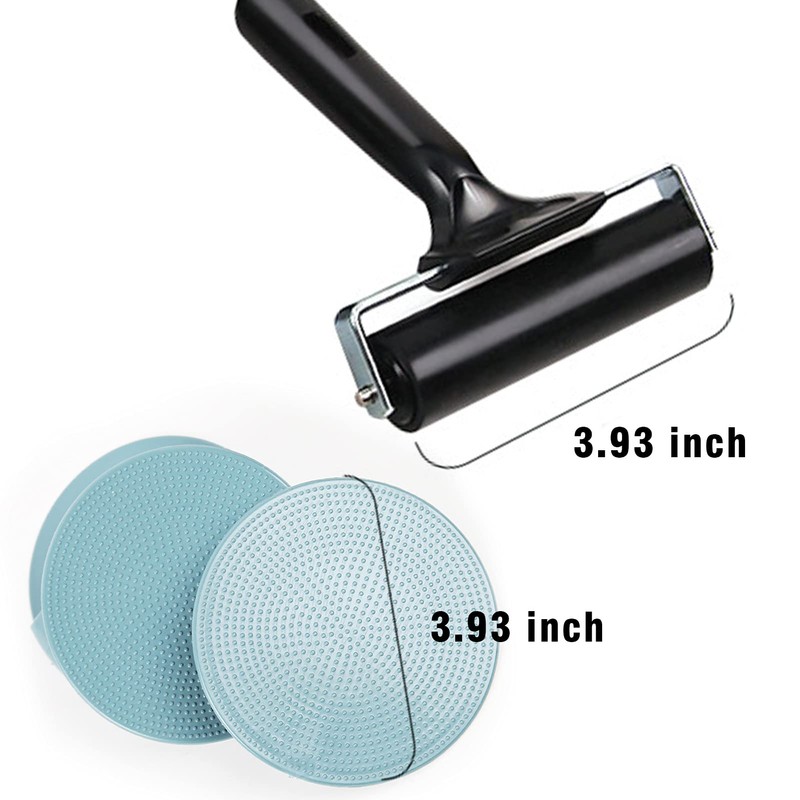 4-Inch Rubber Brayer Roller & 4-Inch Plastic Stamp Making Pressure