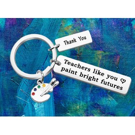 Thank You Art Teacher Gifts for Women Men Art Teacher Appreciation Keychain Christmas Birthday Gifts for Art Instructor Mentor Tutor Artist Painter Palette Key Chain