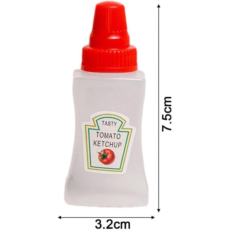 Wentoenapp 2Pcs Mini Ketchup Bottle, Condiment Squeeze Bottles Empty, Plastic