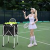 Sturdy Pickleball Tennis Ball Hopper - Foldable Lightweight Tennis Cart
