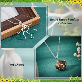 PH PandaHall 925 Sterling Silver Necklaces Making Set 5 Claws Prong Pendant Setting Irregular Gemstone Support Cabochon Base with 46 cm Necklace Chain for Making, Platinum, No Gemstone